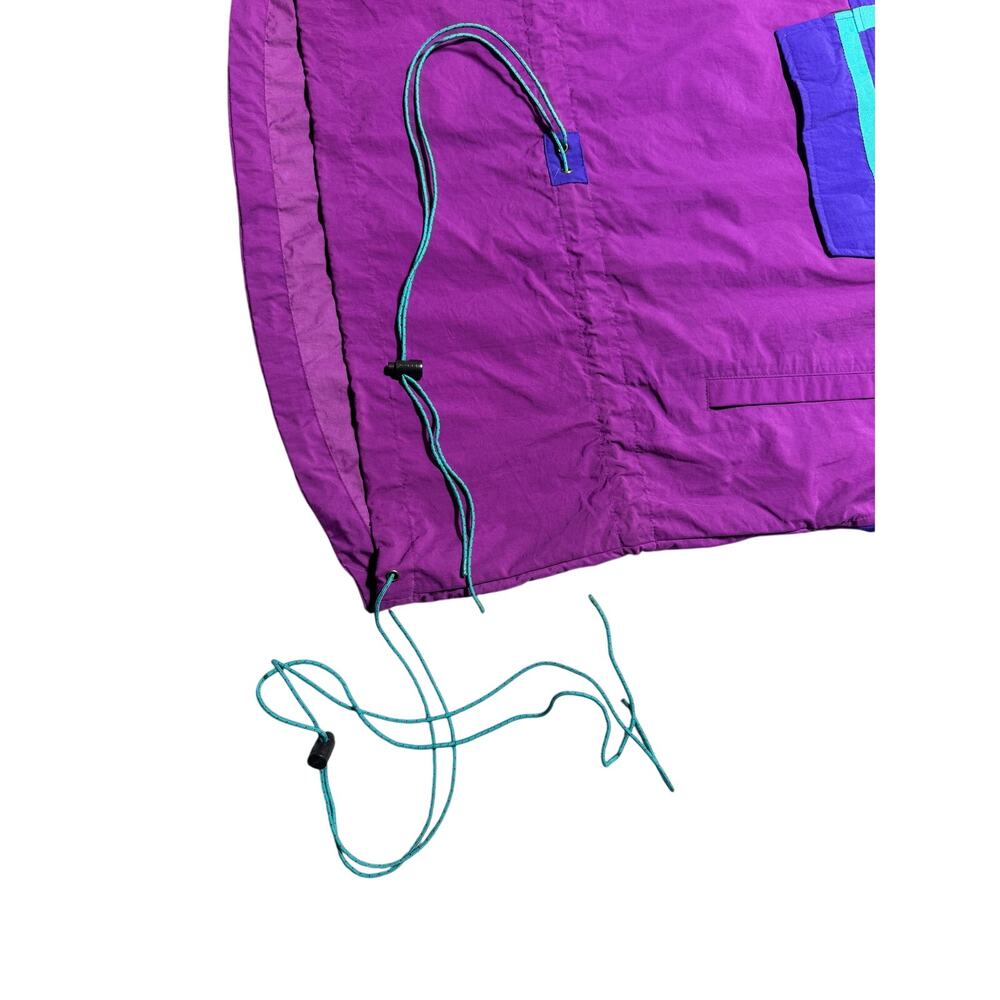 VTG L.L.Bean Anorak Windbreaker Jacket Womens L Purple Blue Quarter-Zip Retro - Picture 7 of 13